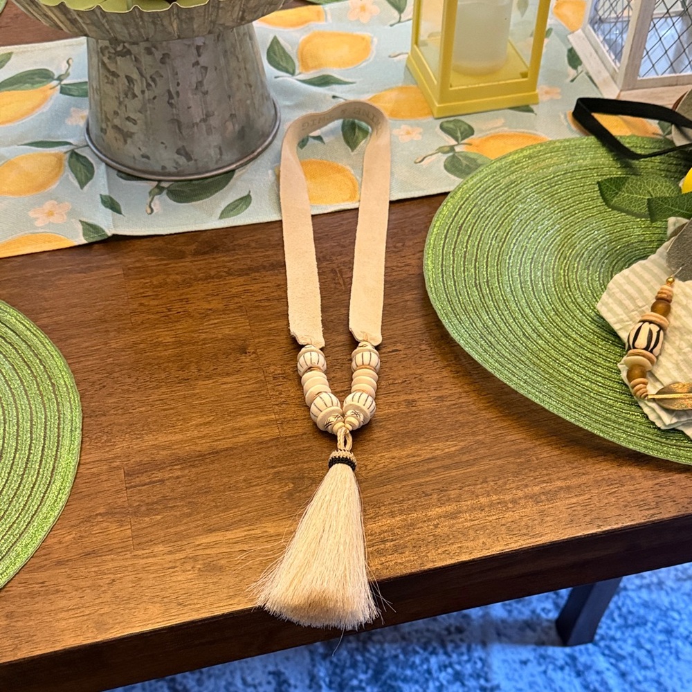 Chic Cream Tassel Necklace brand Twine and twig never worn